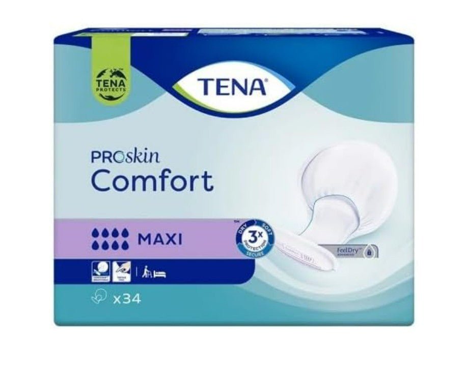 TENA Proskin Comfort Absorbent Protection Maxi 2 packs of 34 units - Afanaya